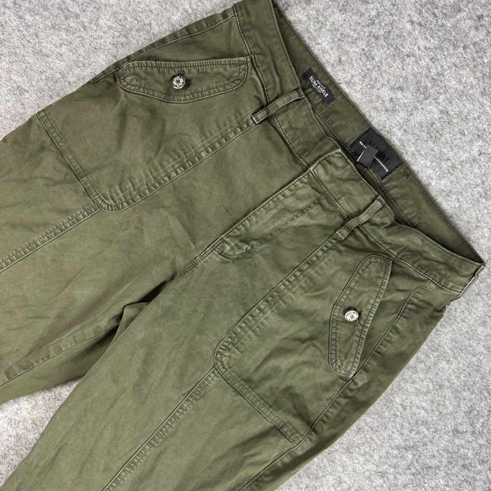 White House Black Market High Rise Slim Ankle Pret-A-Jet Pants Olive Green 10